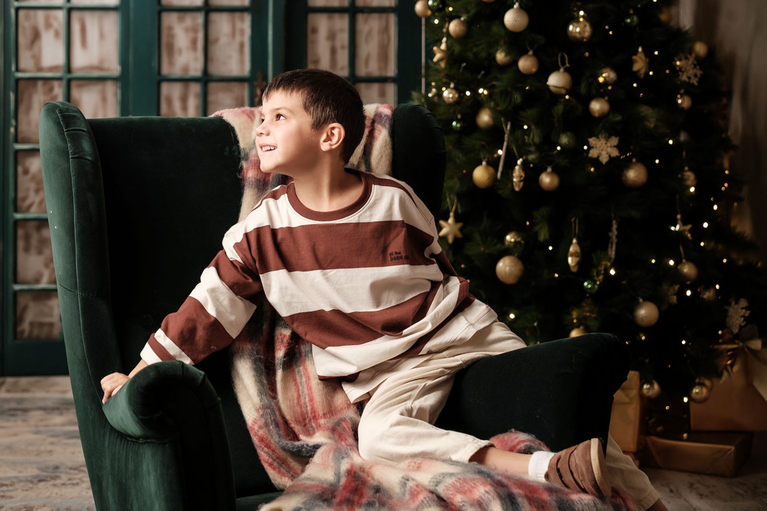 Sesión de fotos familiar de Navidad en Estudio M Arteixo.